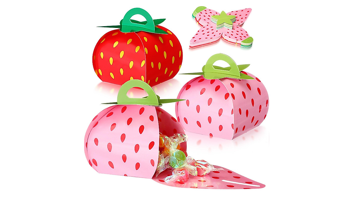 TaoBary 36 Strawberry Party Favor Boxes for Summer Fun