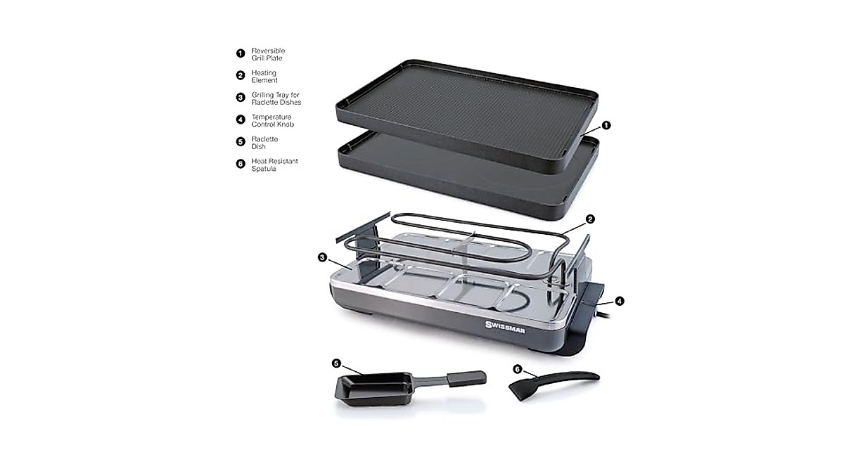 Swissmar Classic 8-Person Raclette Grill - Perfect for Parties