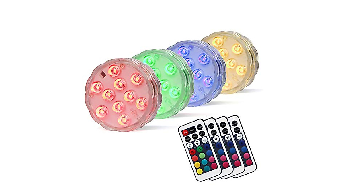 Durawell Color Changing Submersible LED Lights - 13 Colors & Modes