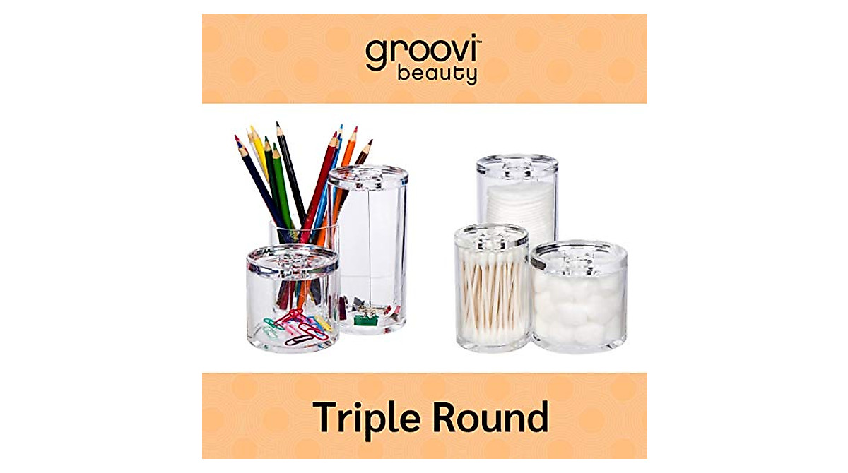 GROOVI Beauty Acrylic Makeup Organizer - Compact & Stylish Storage
