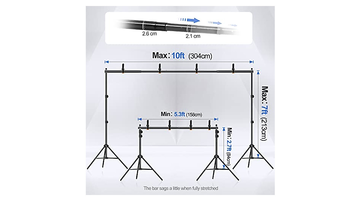 EMART Photo Video Background Stand Kit - Adjustable & Portable