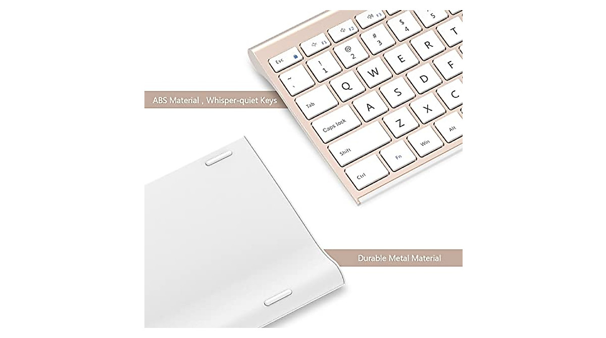 Wireless Keyboard & Mouse Combo - Slim, Rechargeable, Quiet Keys