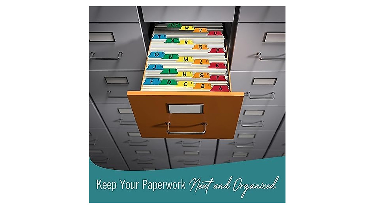 25 Alphabet Dividers – Letter Size File Dividers, Heavyweight Manila ...