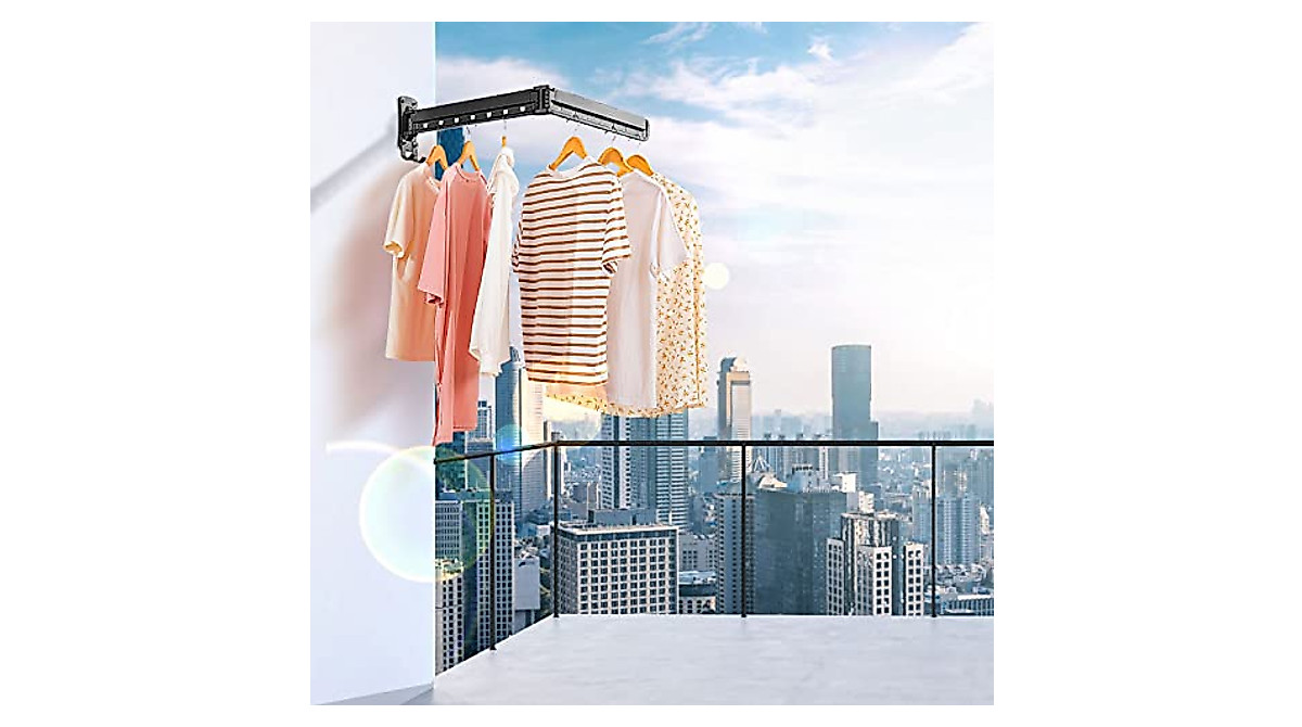 New-Star Wall-Mounted Folding Clothes Drying Rack for Small Spaces