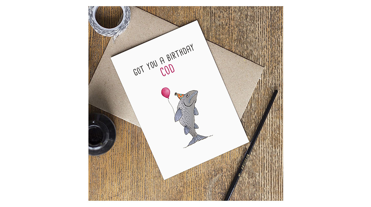 Funny Cod Fish Birthday Card - Happy Birthday Wish