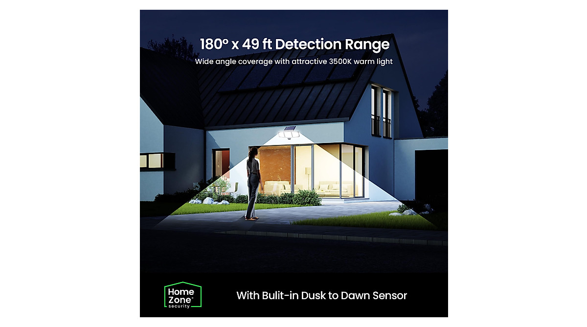 Home Zone Security Solar Flood Lights - Motion Sensor LED