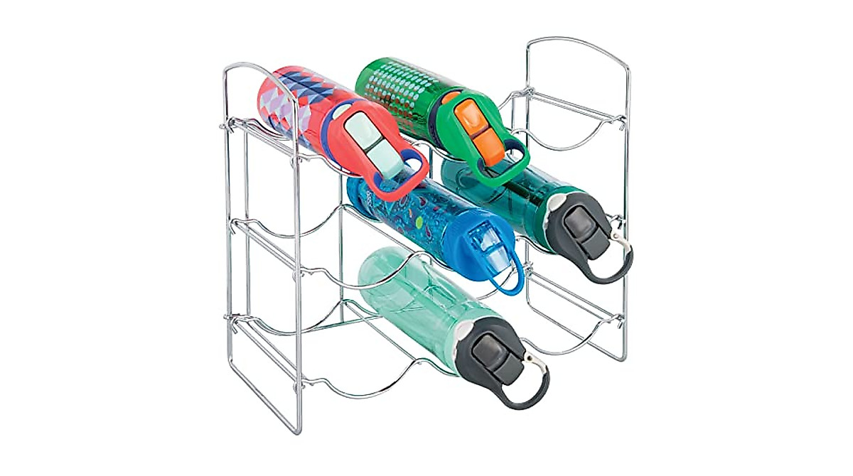mDesign Water Bottle Rack - Stylish Kitchen Storage