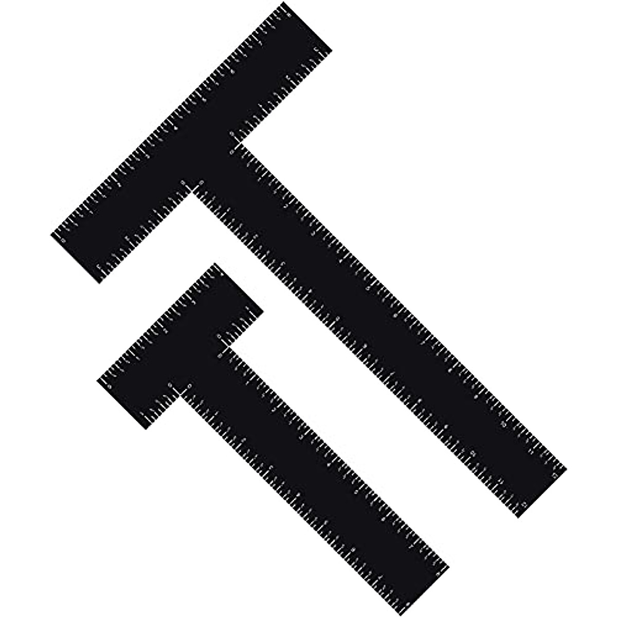 2 Pieces Black Acrylic T Square Rulers for Drafting and Engineering
