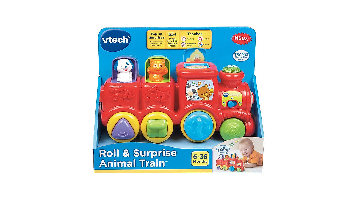 VTech Roll & Surprise Animal Train for Toddlers - Fun & Educational