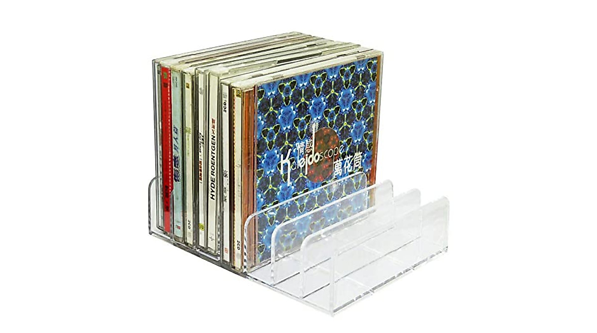 Clear Acrylic CD Holder - Organize Up to 14 CDs Effortlessly
