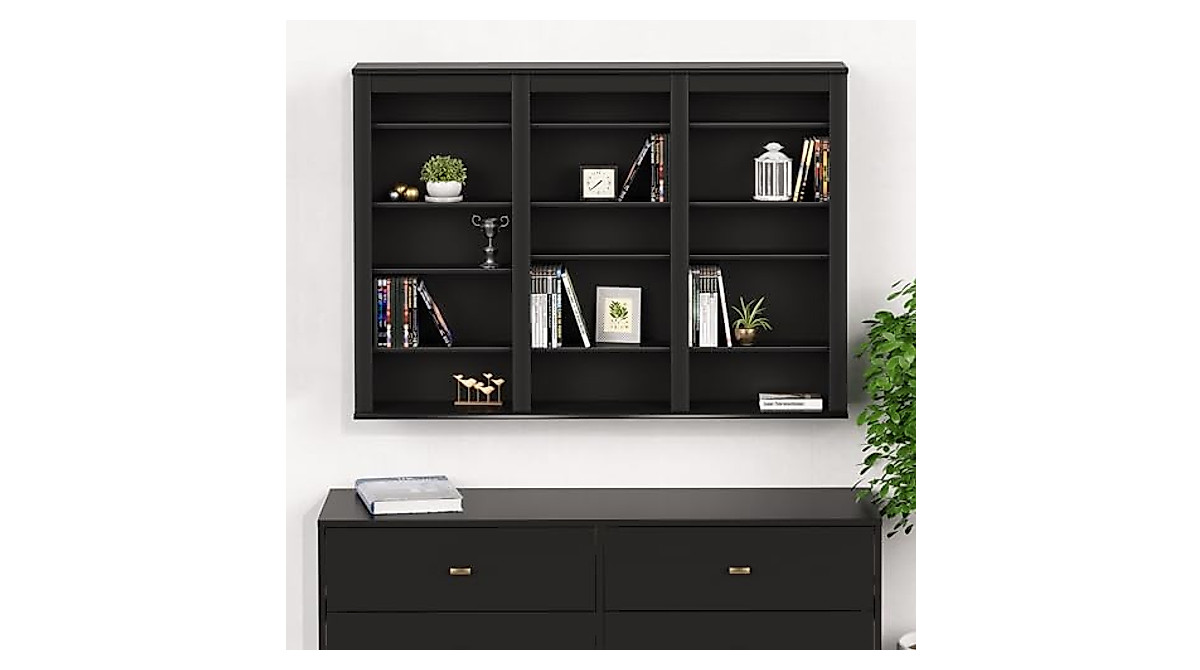 Prepac Triple Wall Mounted Storage: Space-Saving Black