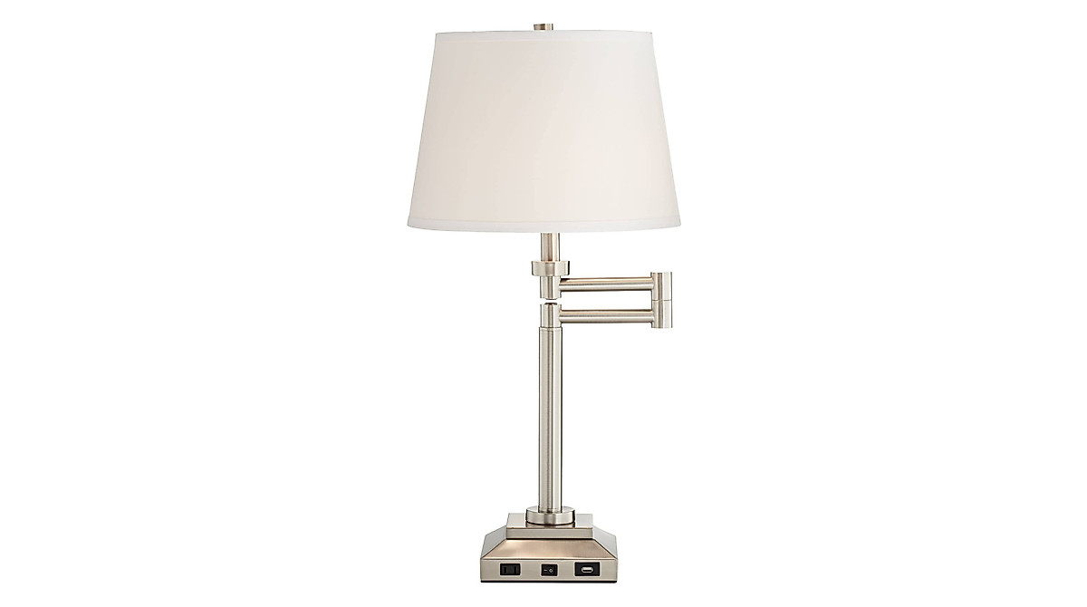 Modern Desk Lamp with USB & AC Outlet | 360 Lighting Camber