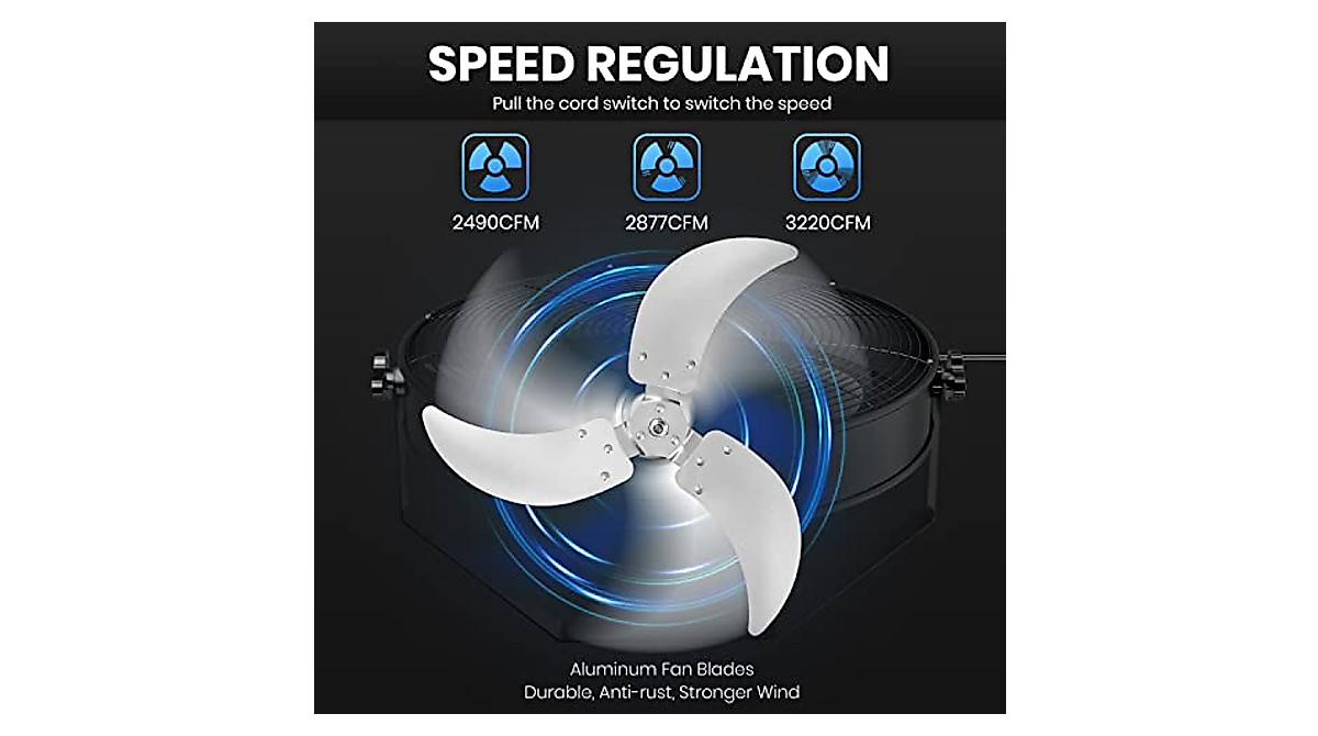 InfiniPower 20 Inch High Velocity Wall Mount Fan | Powerful & Quiet ...