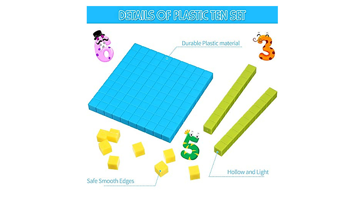 121-Piece Educational Base Ten Set for Kids
