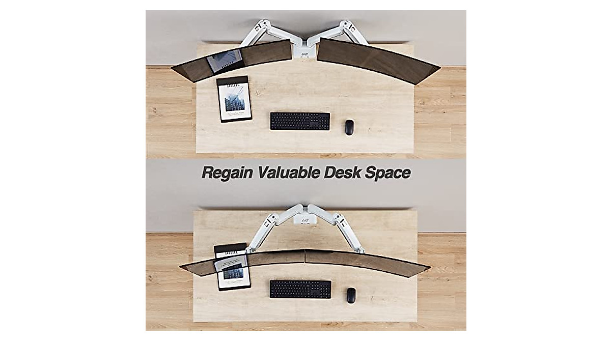 AVLT Dual Monitor Arm: Adjustable & Space-Saving