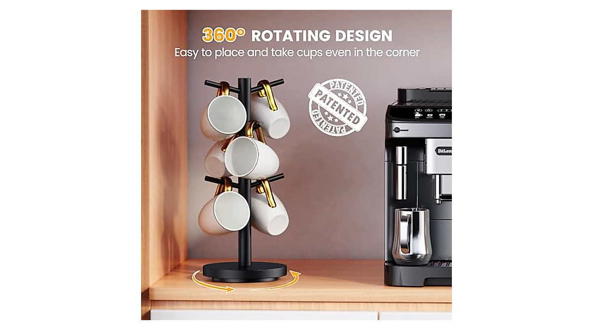 Stylish 360° Rotating Coffee Mug Holder Tree