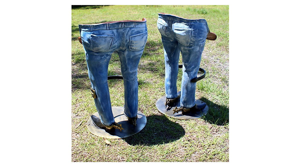 The King's Bay Pair of Cowboy Bar Stools with Jeans and Boots — 🛍️ The ...