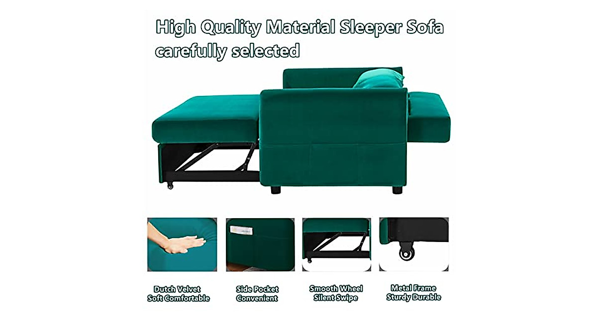 Gynsseh 3 in 1 Convertible Sleeper Sofa Bed