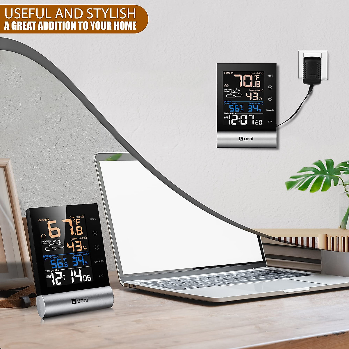 Indoor Outdoor Thermometers Wireless Temperature Humidity Monitor 328ft ...