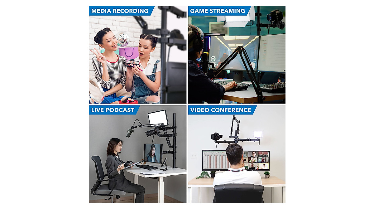 Mount-It! Dual Monitor & Live Streaming Desk Mount