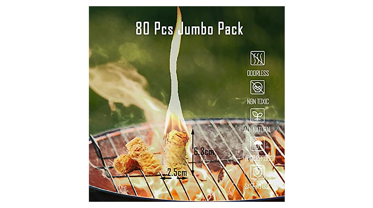 WishDirect Fire Starters - Easy & Quick Flame for Grill & Campfire