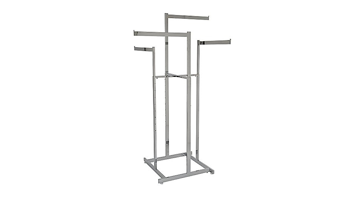 Econoco Chrome 4 Way Clothing Rack - Display with Style