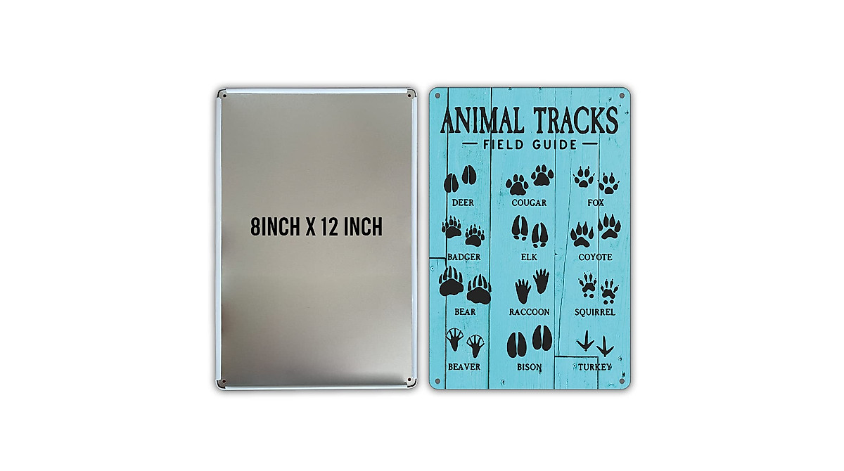 Funny Blue Animal Tracks Metal Sign for Home Decor