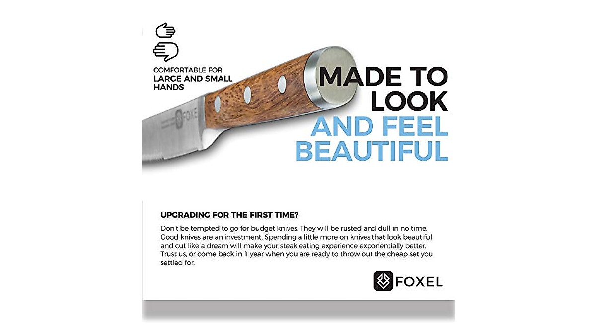 FOXEL Premium Serrated Steak Knives - German Steel Sets