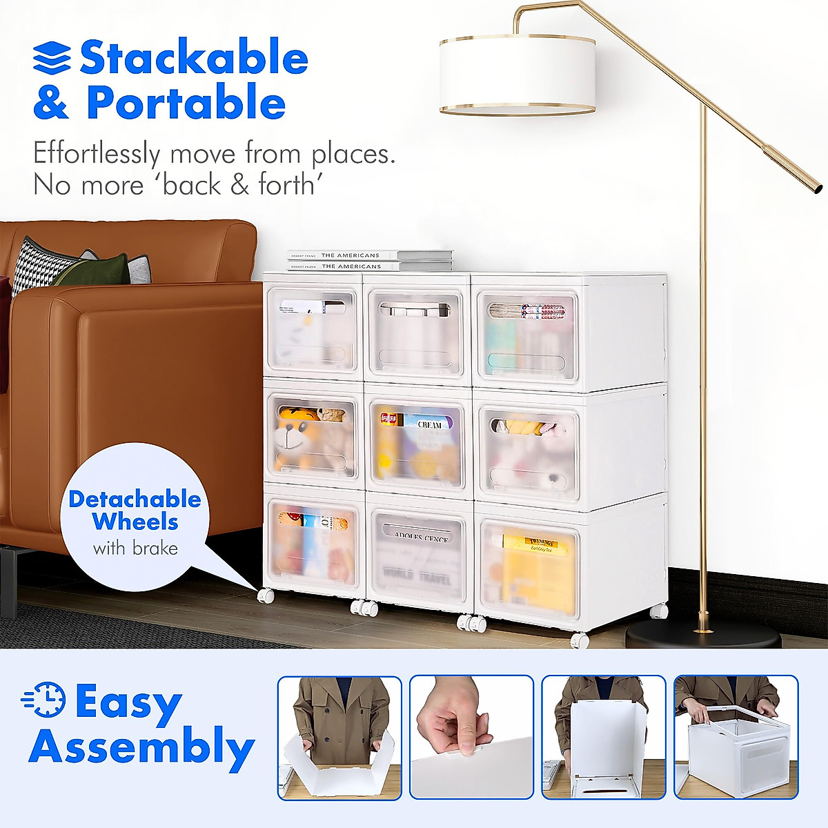Stackable Plastic Storage Bin Drawers - Maximize Space