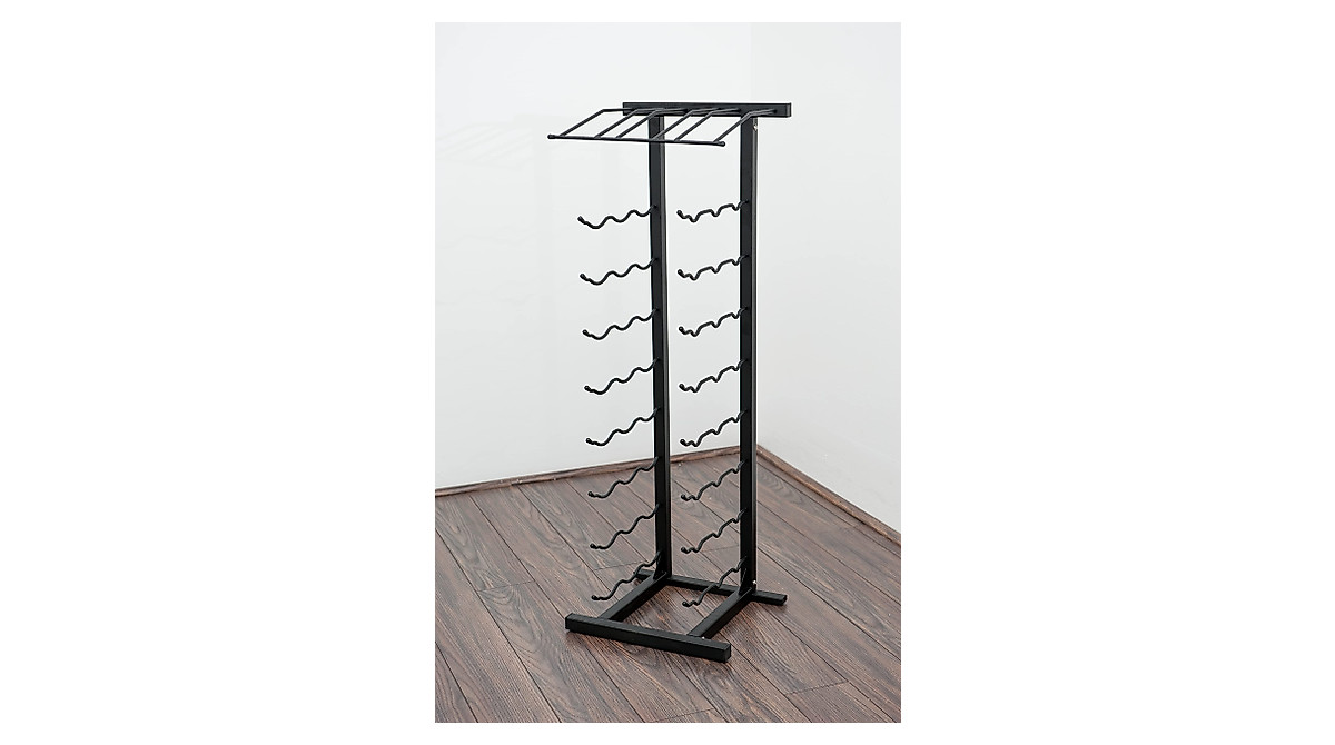 VintageView 27 Bottle Floor Wine Rack - Modern Black Display