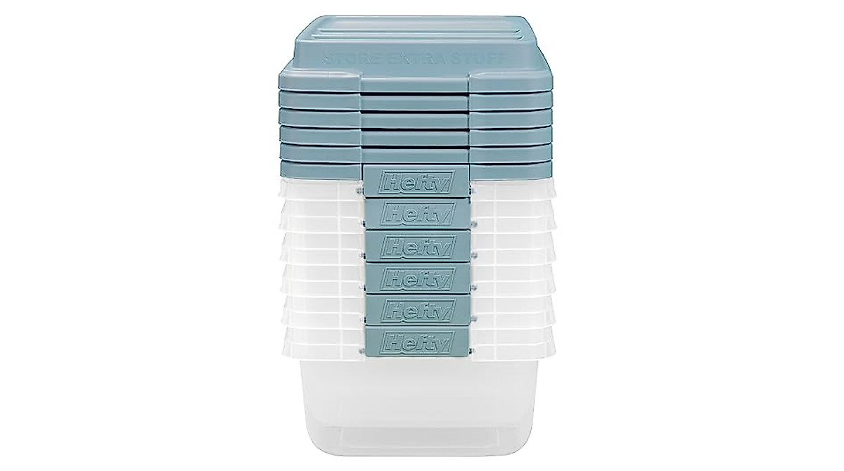 Hefty HI-RISE Stackable Storage Bins - Organize & Save Space