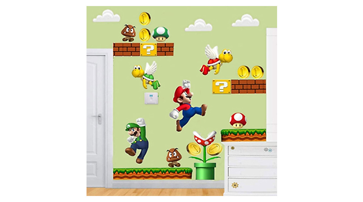 Super Mario Wall Decals - Build a Scene for Kids Room Decor
