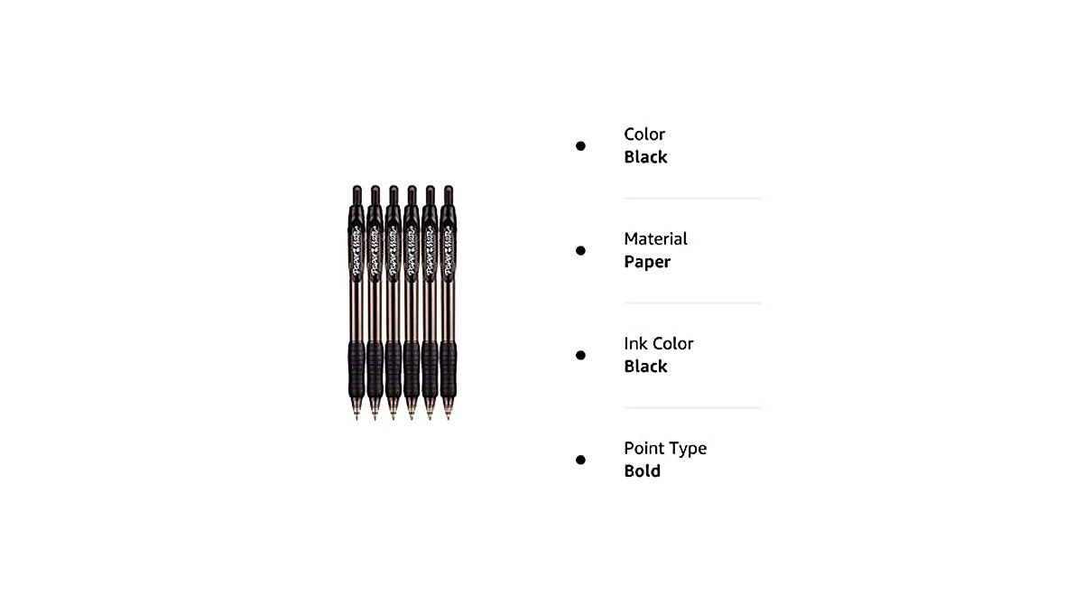 Paper Mate Profile RT Retractable Ballpoint Pen - Bold 1.4mm, Pack of 6