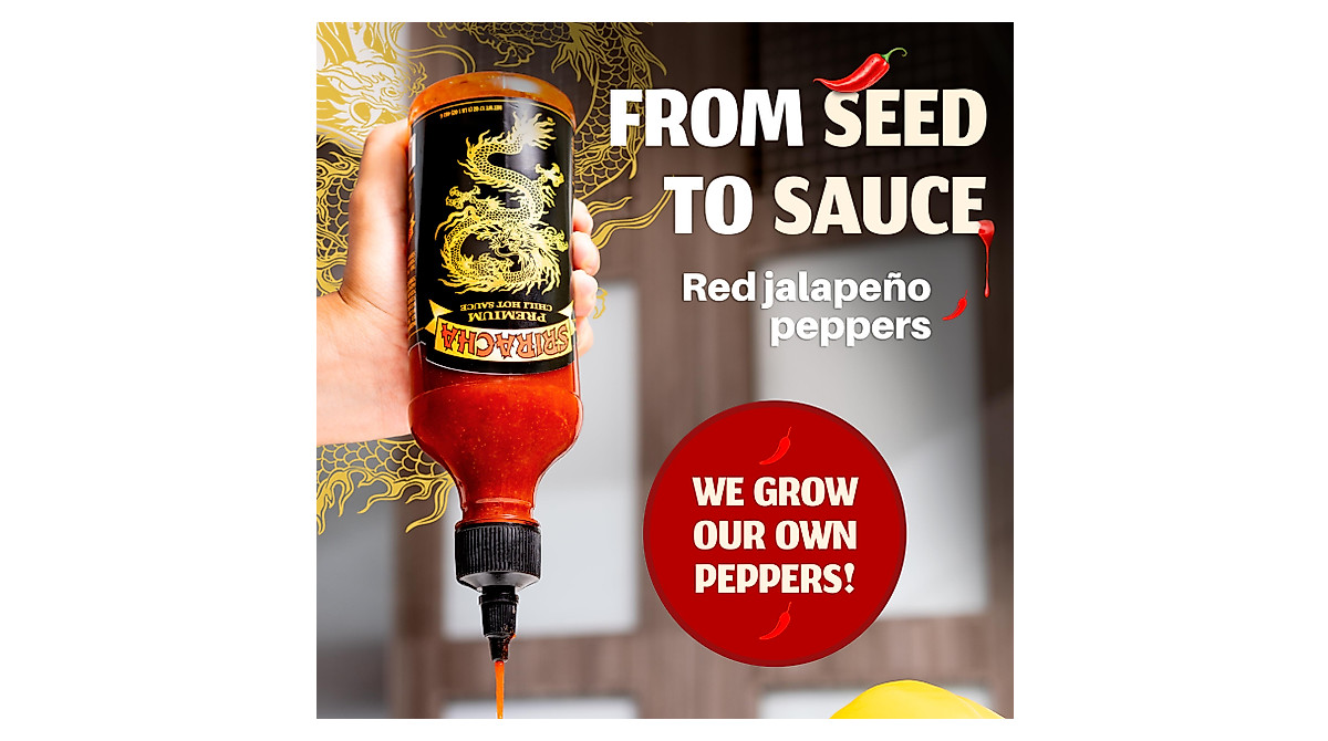 Underwood Ranches Dragon Sriracha Sauce - Authentic Red Jalapeno Flavor