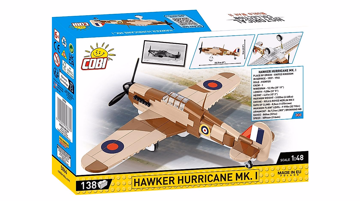 COBI WWII Hawker Hurricane Model - 1:48 Scale Airplane Kit