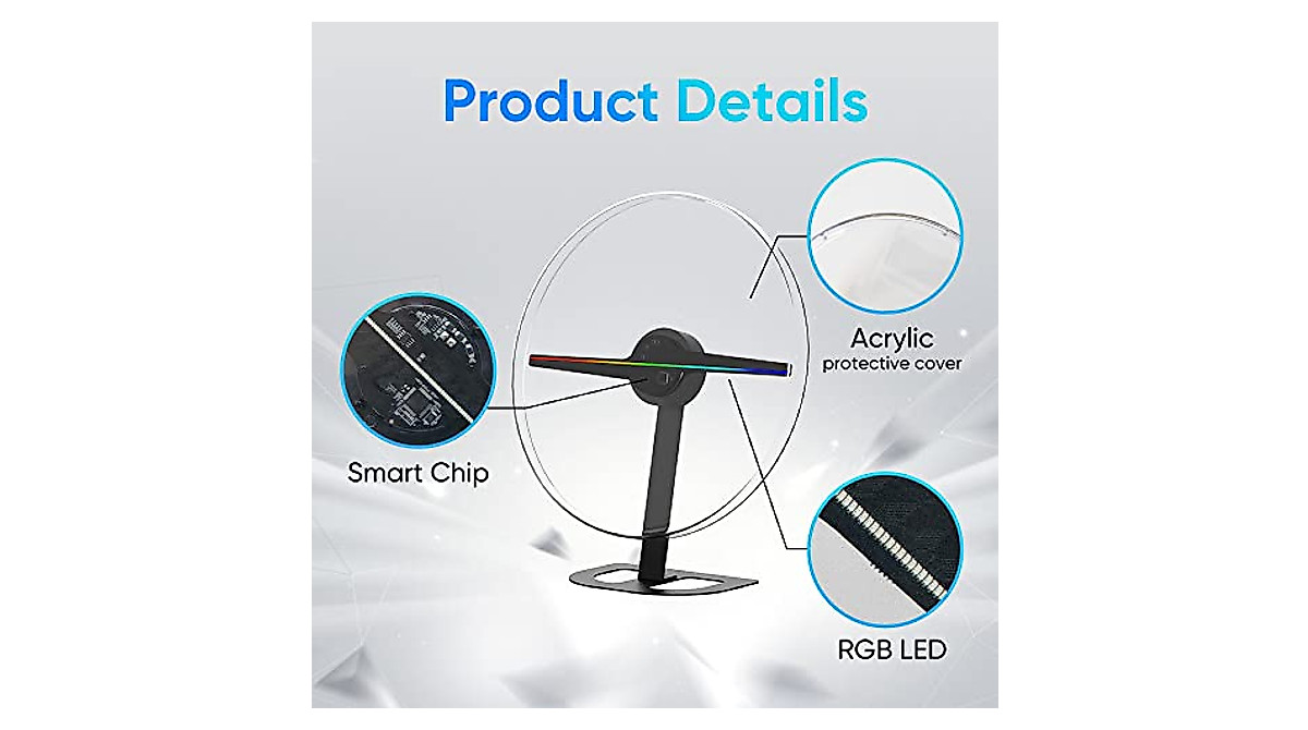 3D Holographic Fan with LED Projection for Advertising & Events