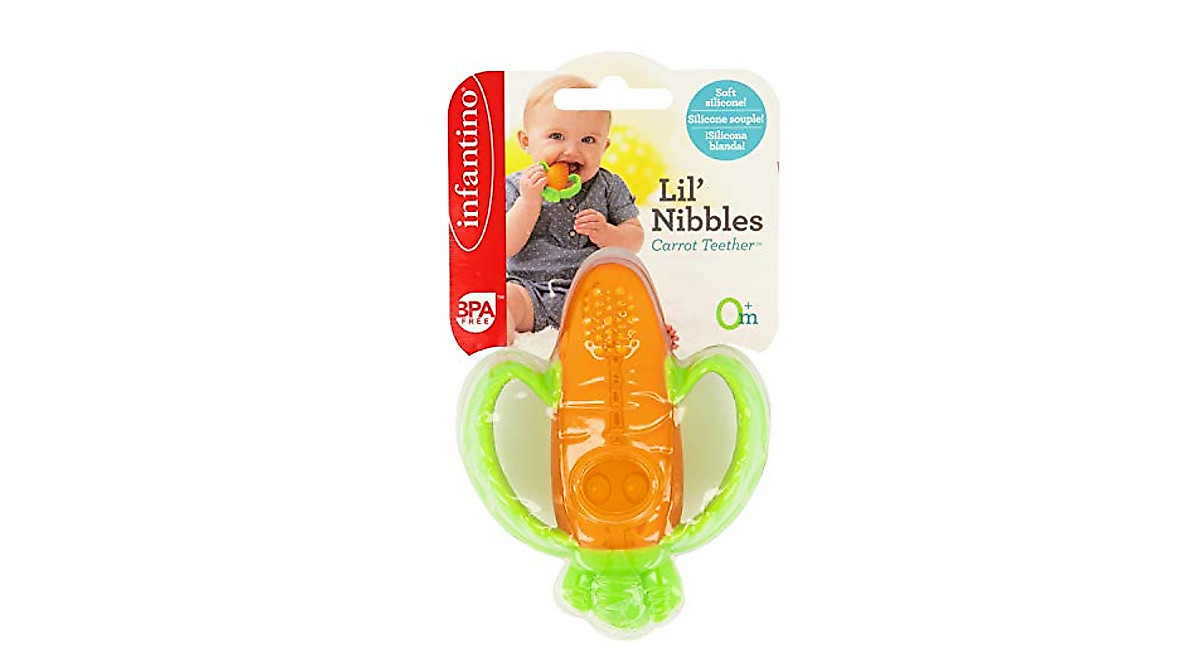 Infantino Lil' Nibbles Silicone Teether for Baby Sensory & Teething Relief