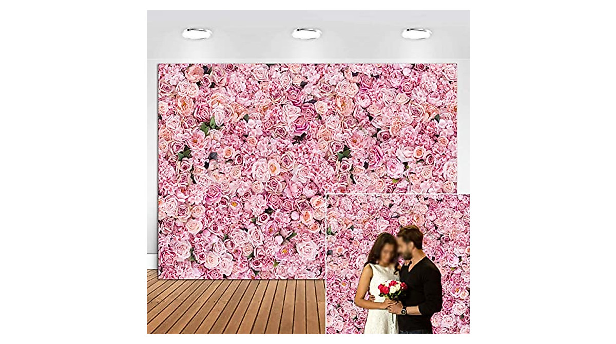 Pink Rose Wall Backdrop 7x5ft for Birthdays & Weddings | CGXINS