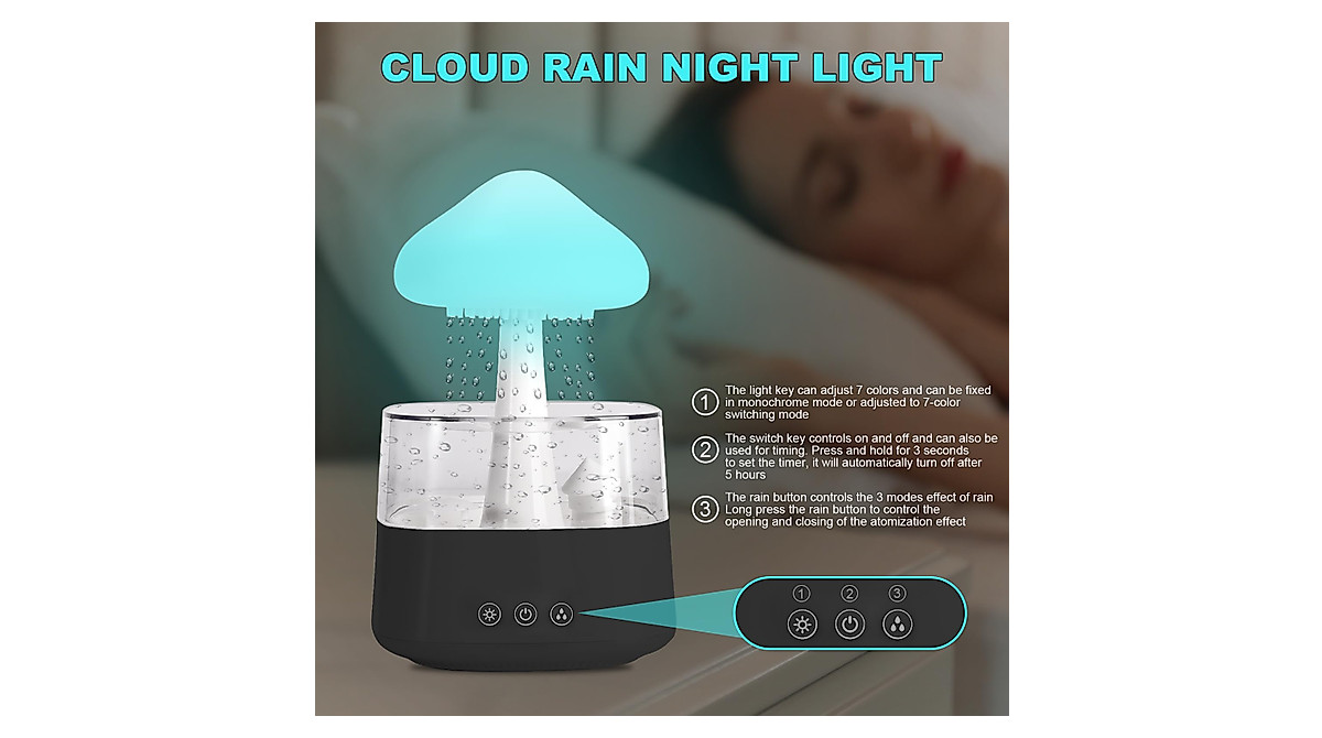 Cloud Rain Humidifier: Elegant Design & 7 Colors