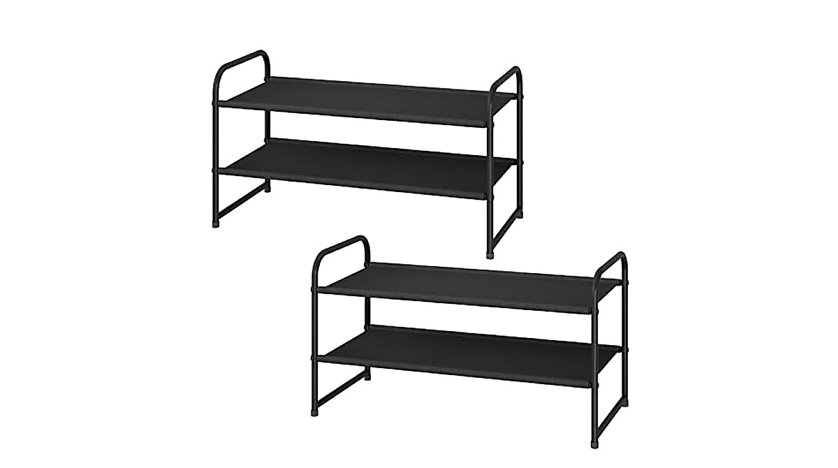 Adjustable 2-Tier Shoe Rack - Expandable Organizer