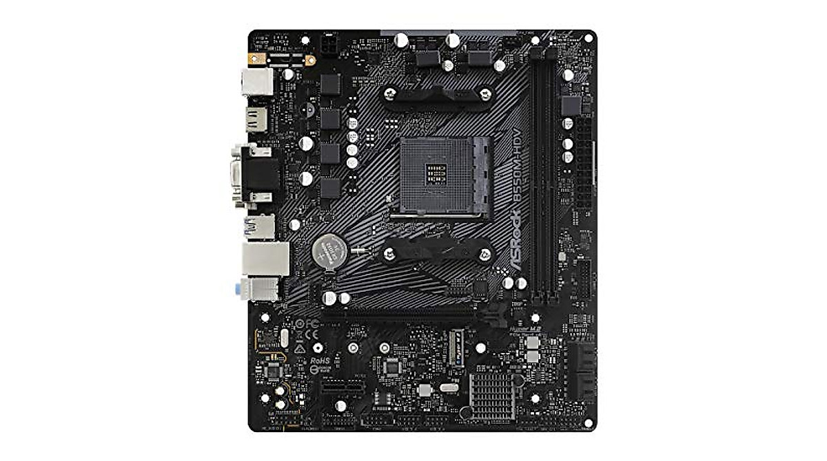 thumbnail image 2 of ASRock B550M-HDV Motherboard - Supports 3rd Gen AMD Ryzen AM4 & Future Processors, DDR4 4733+, PCIe 4.0 2 of 12