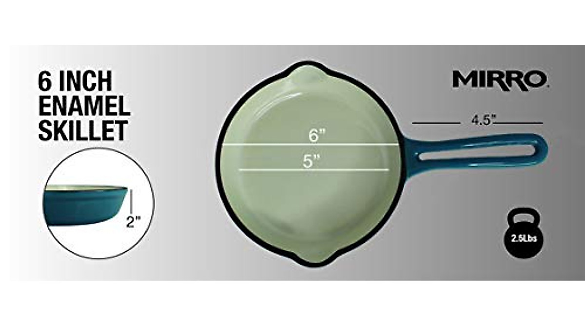 Mirro Mini Cast Iron Skillet - Teal 6