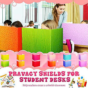 SATINIOR 24 Pack Desk Dividers For Students - Privacy Folders For Testing & Study, 12 Colors - View #2