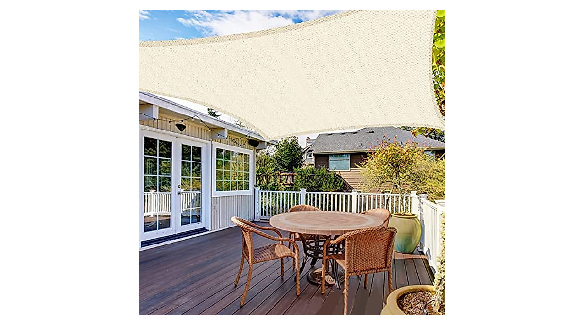 Fuairmee 10' x 13' Beige UV Block Sun Shade Sail