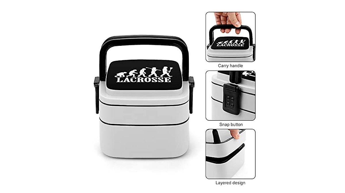 Lacrosse Evolution Graphic Lunch Box - Large Capacity Bento with Spoon