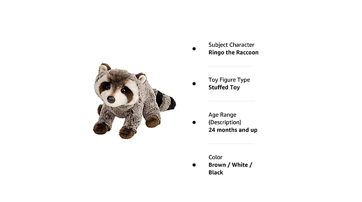 Douglas Ringo Raccoon Plush - Cuddly & Realistic