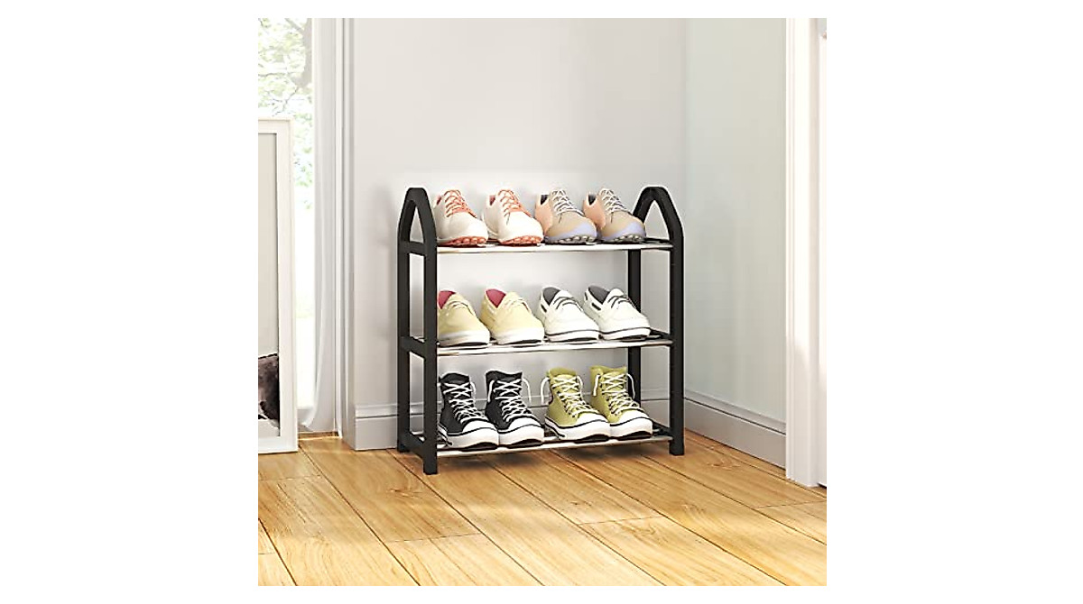 Compact 3-Tier Shoe Rack for Small Spaces