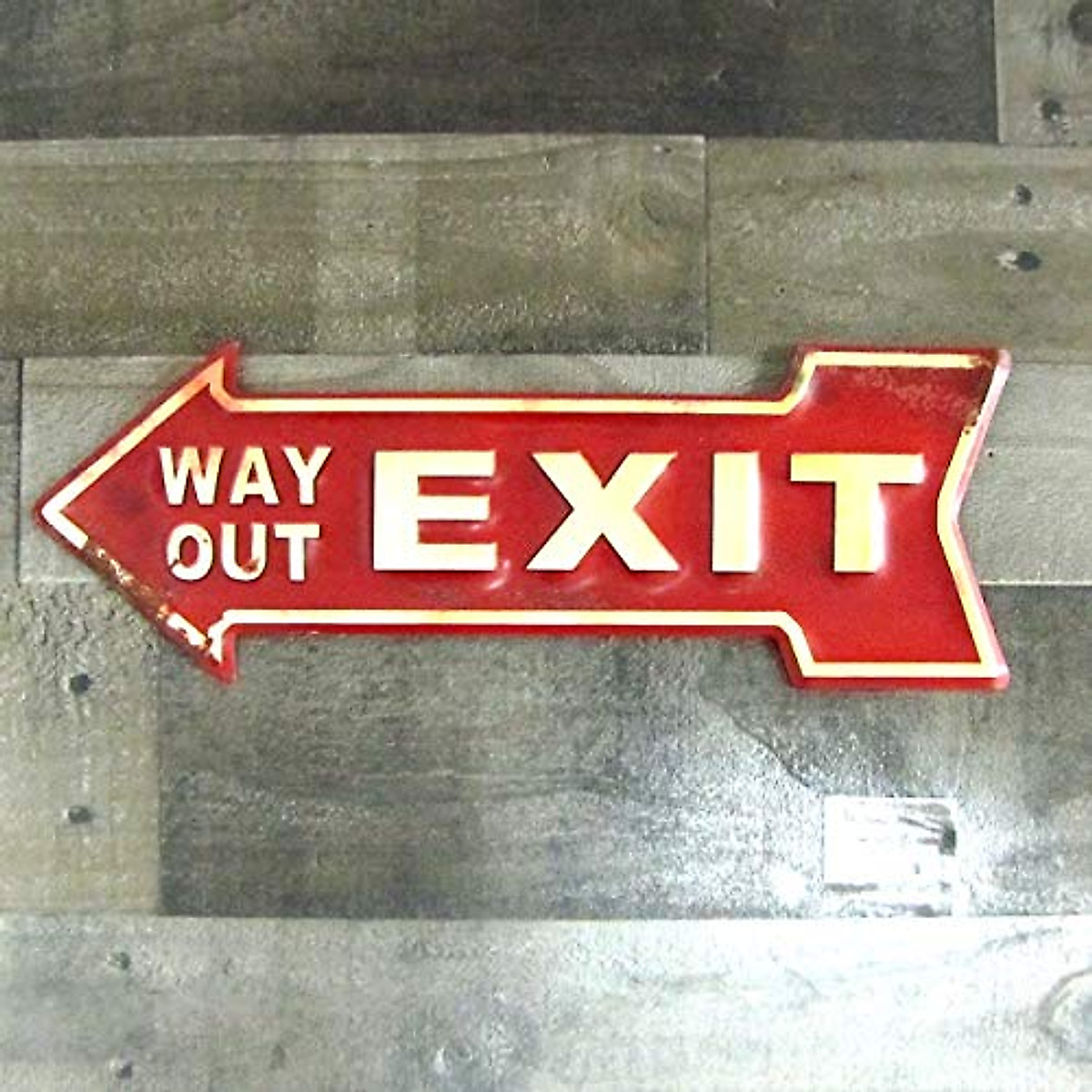 Vintage Metal Emergency Exit Sign – Rustic Indoor/Outdoor Decor