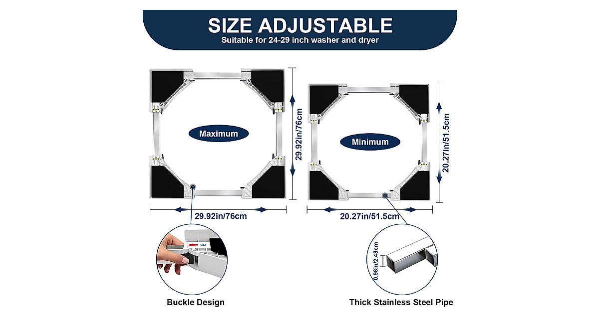 HHXRISE Universal Washer Dryer Stacking Kit for 24-29 Inch Machines