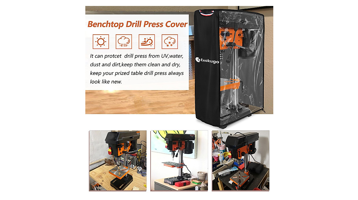Benchtop Drill Press Cover for 12-Inch Drill Presses | Waterproof Shield